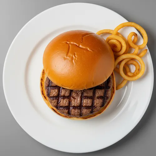 Plain Burger With Chips 