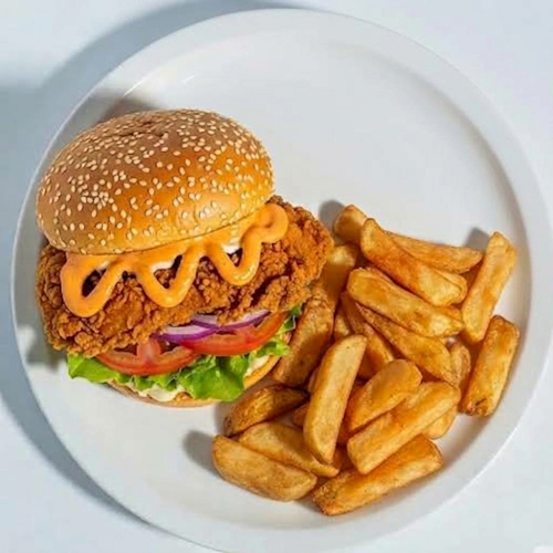 Chicken Burger With Chips 