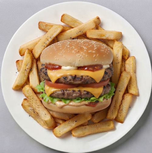 1/2 Lb Burger Deluxe With Chips 