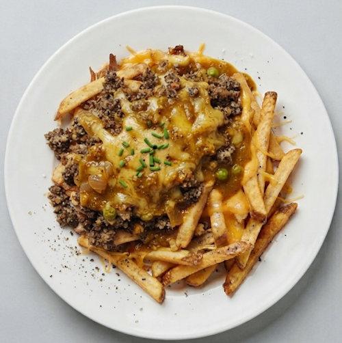 Haggis, Curry & Cheese Loaded Fries 