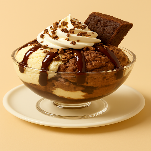 Brownie Biscuits Sundae 